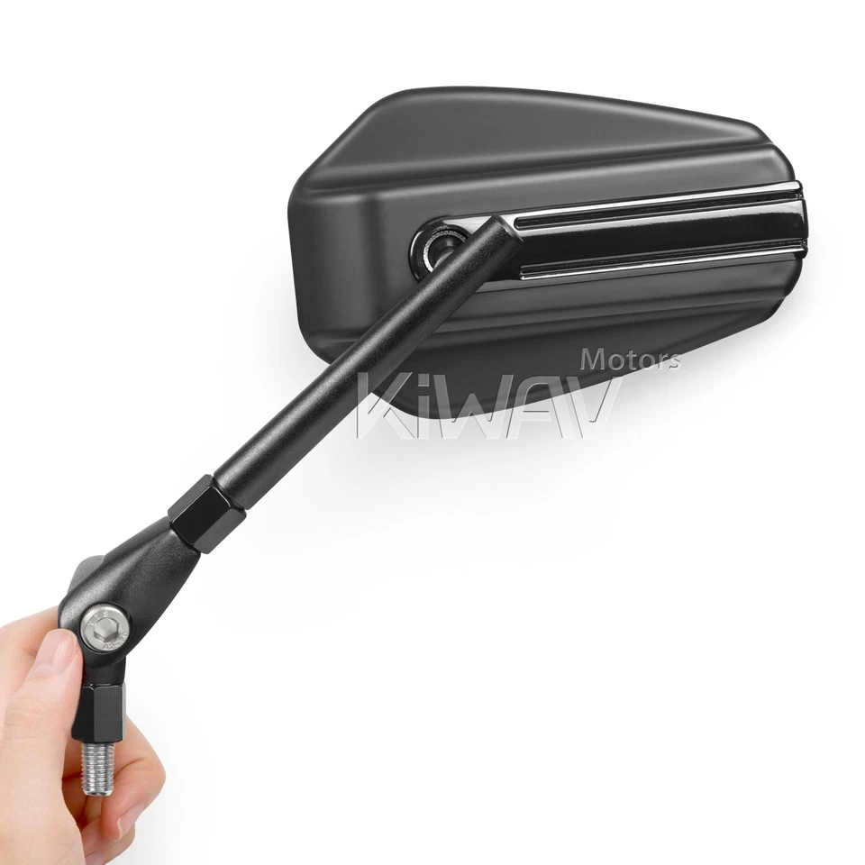 Espejos EMPEROR Negro Convexo Ajustable 10mm 1.5p se adapta a BMW R1200R R12R R12S Foto 3 de 4