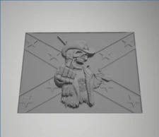 3d Model Stl File for CNC Router Rebel Skull 3D Model