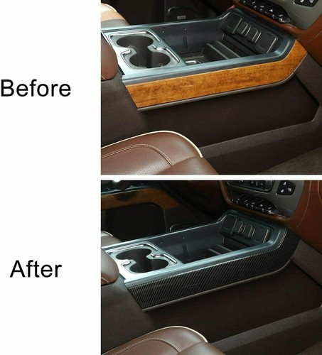 Center Side Gear Shift Trim Carbon Fiber for 2014-18 Chevy Silverado GMC Sierra - Picture 3 of 7