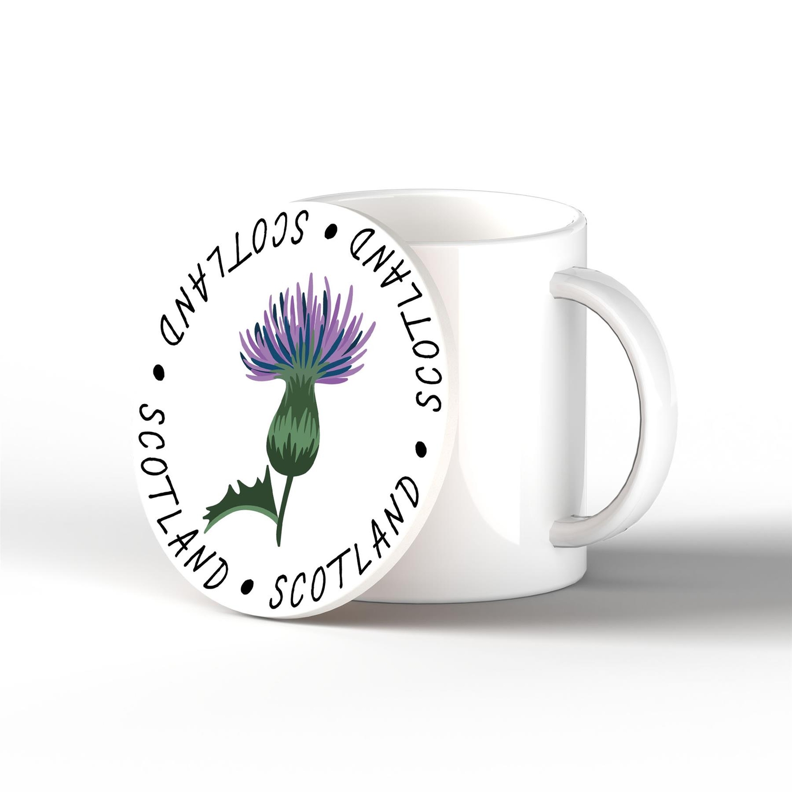 Thistle On A Scotland Theme Ceramic Coaster