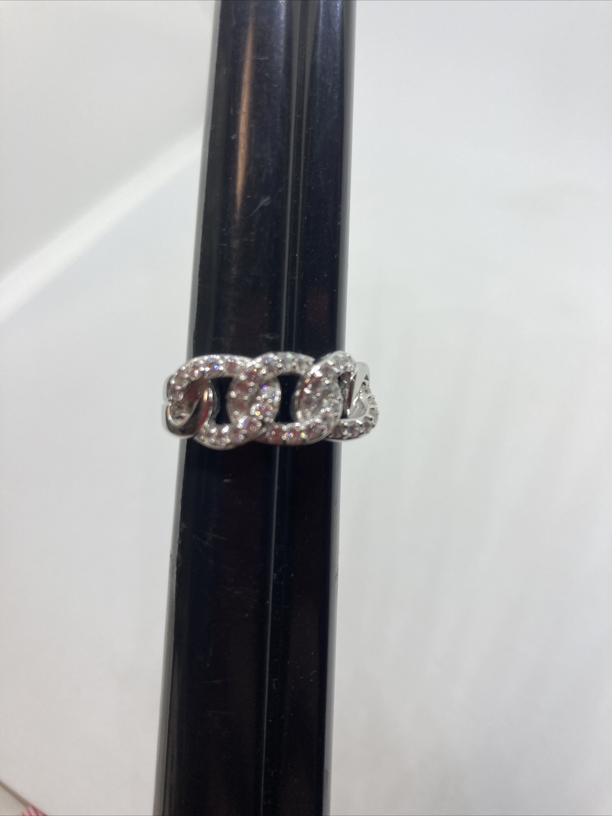 Sterling Silver Polished Three Interlocking Cz Ci… - image 2