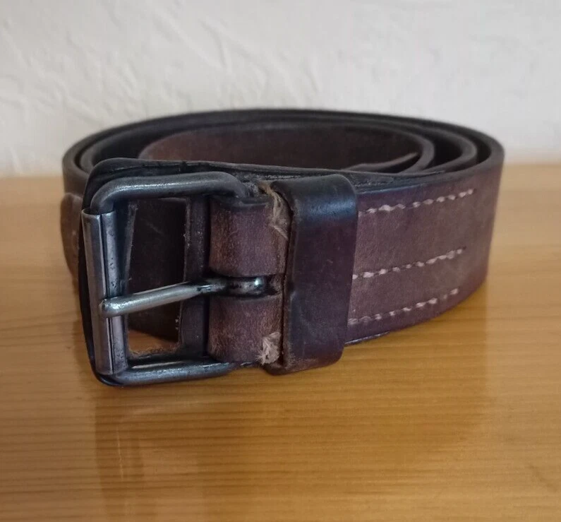 Antiguo, Vintage, Suizo, Appenzell, Tradicional, Cinturón de cuero con superposiciones metálicas. Foto 4 de 4