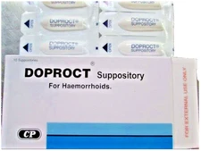 Doproct Hemorrhoid treatment suppositories with Hydrocortisone. Ships from USA.