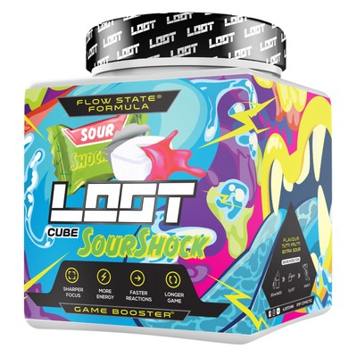 LOOT  Sour Shock Game Booster 400g | 50 Servings mit Koffein | Energy Drink