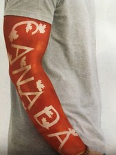 Canada Fake Tattoo Sleeve Slip On Stretch Canada Day 2 Arm Sleeves NEW