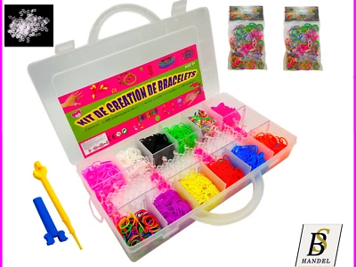 Loom Bands loom Bänder Gummi Armband mit Webrahmen u. Webhaken Gummibänder Set