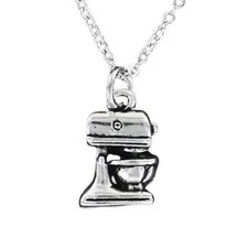 KITCHEN MIXER Necklace on Chain or Charm Only - Pewter Chef Cook Cooking Bake
