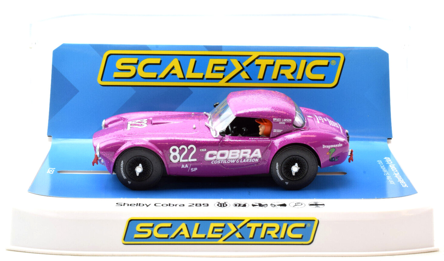 Игровой автомат Scalextric Dragon Snake Shelby Cobra 289 Вт Подсветка в масштабе 132 C4418 9090₽