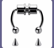 Unisex Punk Rock Cosplay Goth Magent Stainless Steel Fake Nose Piercing 
