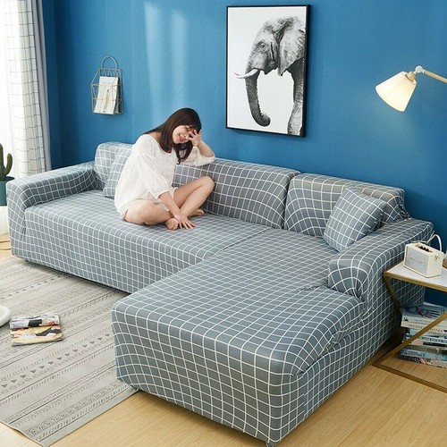 Chaiselongue Sofa Würfelsofa Elastisch Couch Bezug Stretch Sofabezug Wohnzimmer - Bild 30 von 53