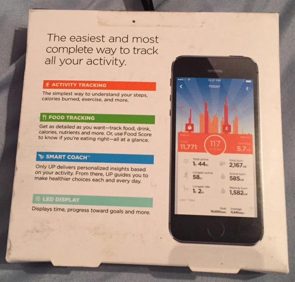 Emblema com clipe Jawbone UP Move atividade sem fio, rastreador de sono. Novo na caixa - Imagem 2 de 2