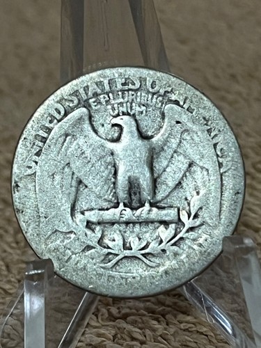 1934- P 25C Washington Quarter Good Details Actual Coin # TAC74 - Picture 2 of 2