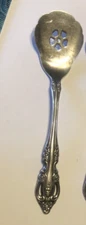 Vtg Oneida Community Stainless BRAHMS Jelly Server Spoon Flat-bottom Pierced