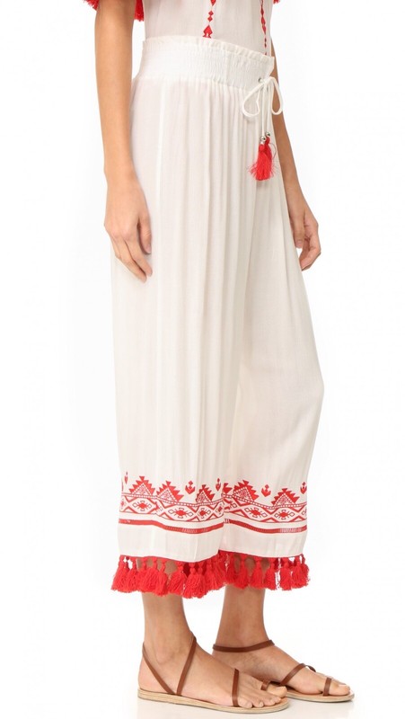 NWOT! PARKER  Embroidered  wide leg Tasseled  Pants  ( XS )