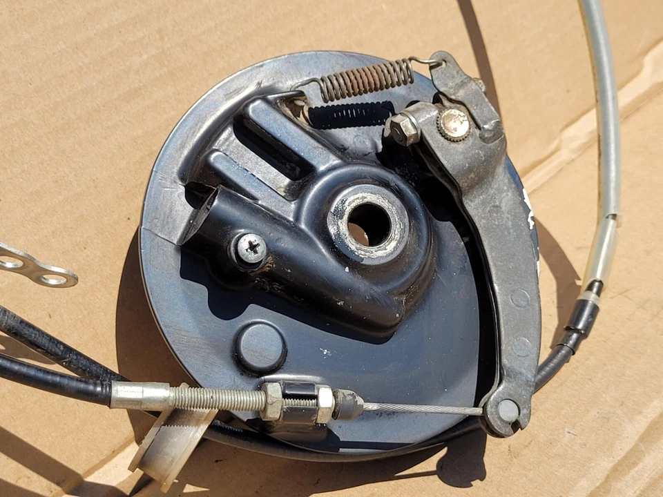 Conjunto de placa de freno delantera Honda XL250R 1984 con cable Foto 4 de 4