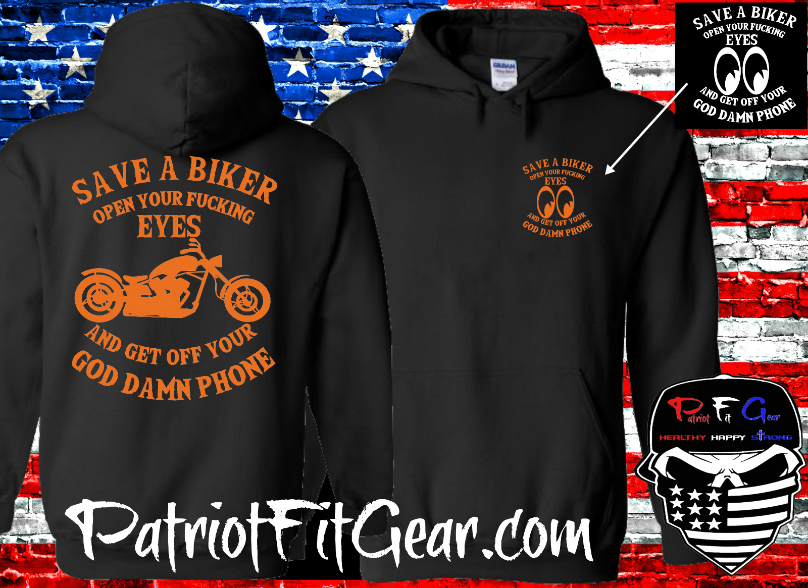 Hoodie,Save A Biker,Open Your F*cking Eyes,Get Off Your Phone,Motorcycle,Bikers-image
