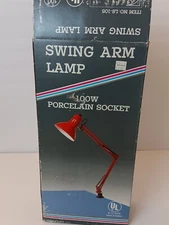 Vintage Underwriter Laboratories Drafting Table Swing Arm Lamp WHITE 