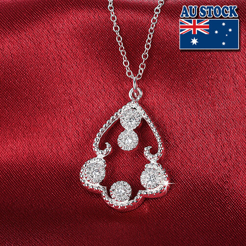 Macy's Diamond Swirl Pendant Necklace (1/2 Ct. T.w.) In Sterling Silver - Foto 2