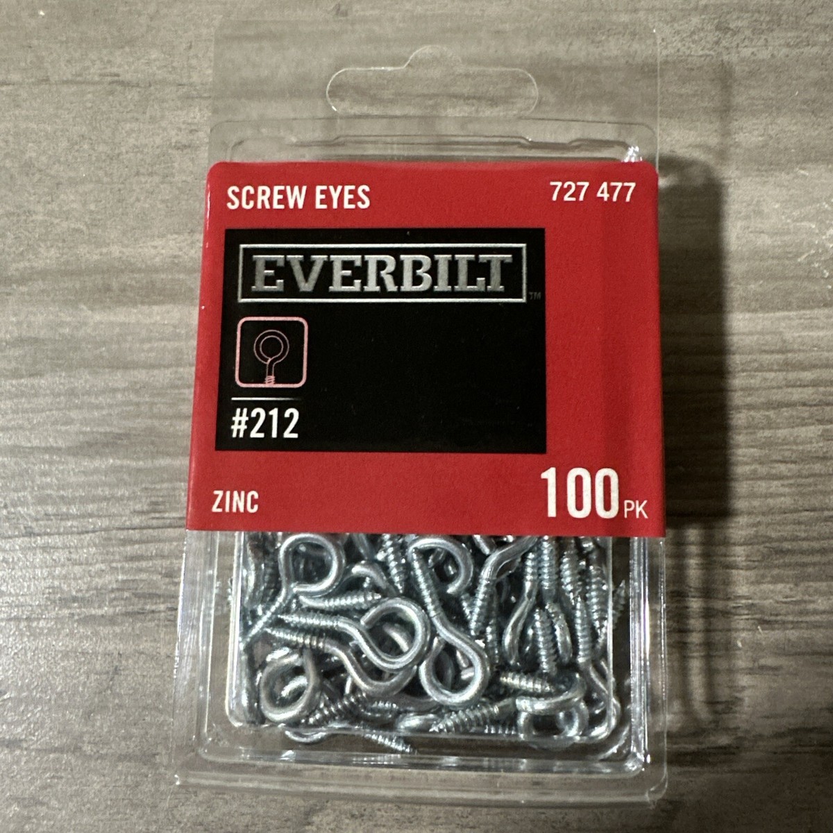 Everbilt 803252 #212 Zinc Plated Threaded Eye Hook - pack of 100