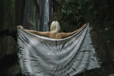 Tie Dye Moon Beach Towel Grey