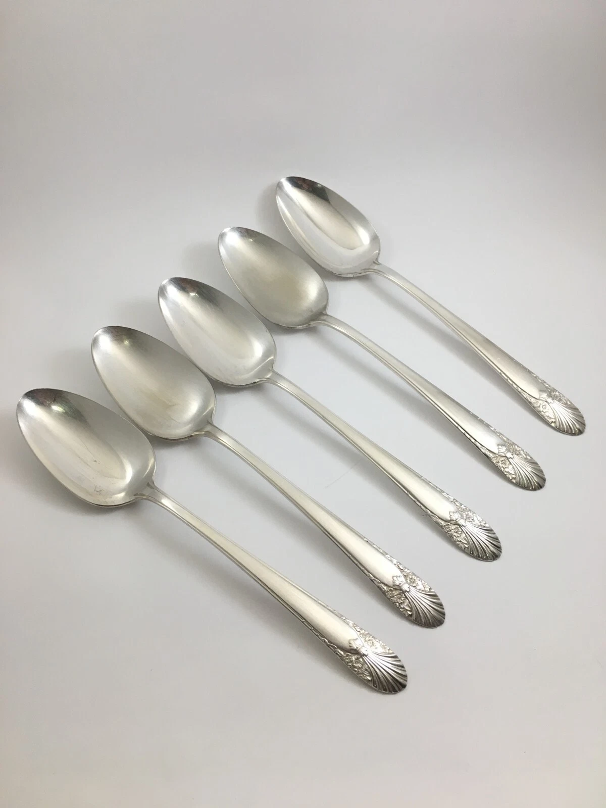 Set of 5 International Crown Silverplate RADIANCE Solid Serving Spoons 1939