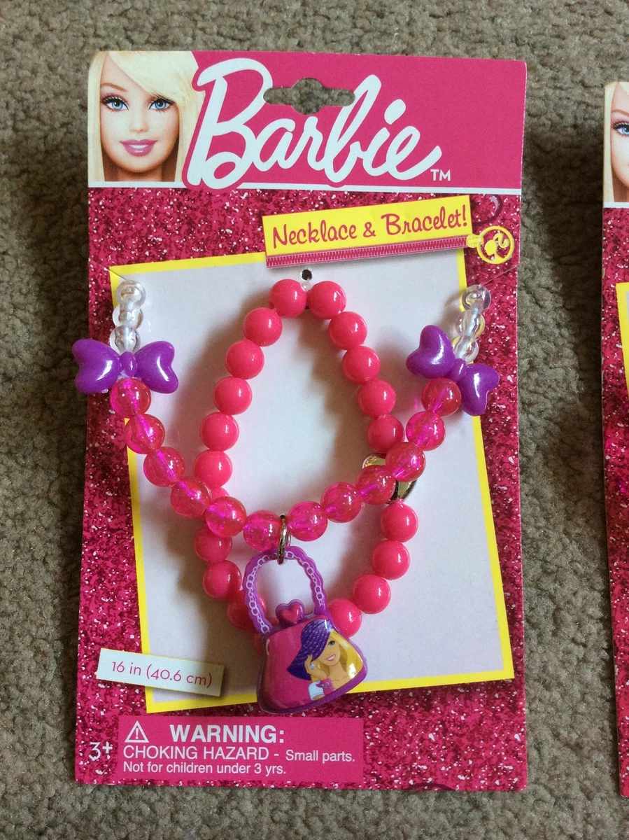 4 Barbie Necklace Bracelet Play Jewelry Set Party Favor Girls Fashion Dress  Up