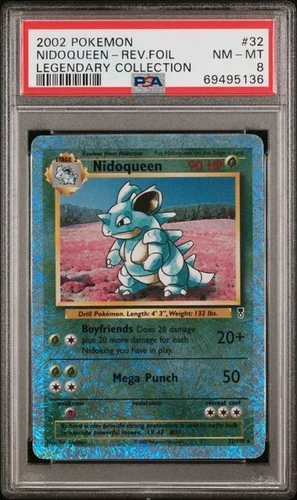 2002 Pokemon Legendary Collection 32 Nidoqueen Reverse Foil PSA 8