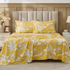 Gogreen 100% Cotton Deep Pocket Sheet Set Fit 16" Breathable Super Soft