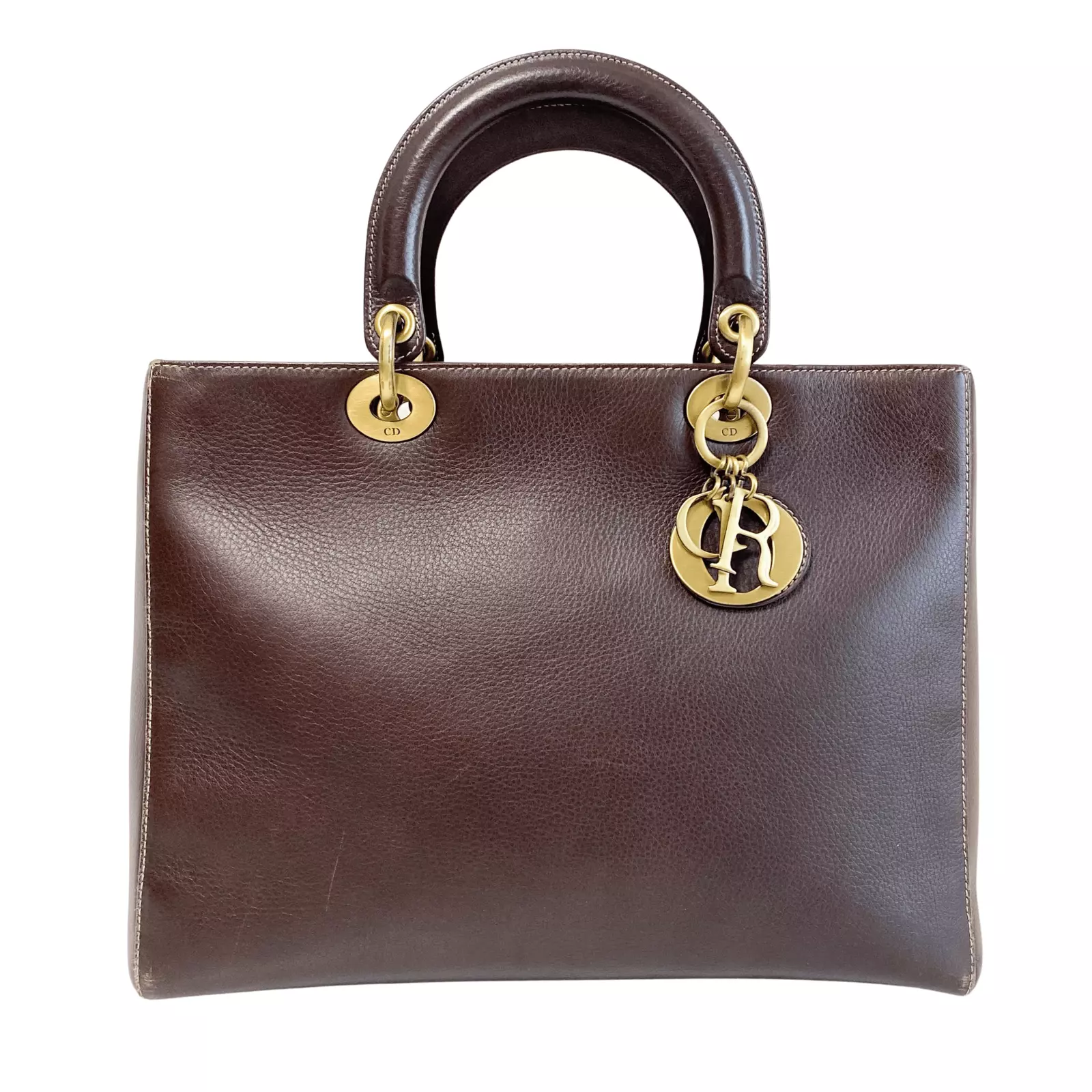 Sac fourre tout cuir marron cannage DIOR