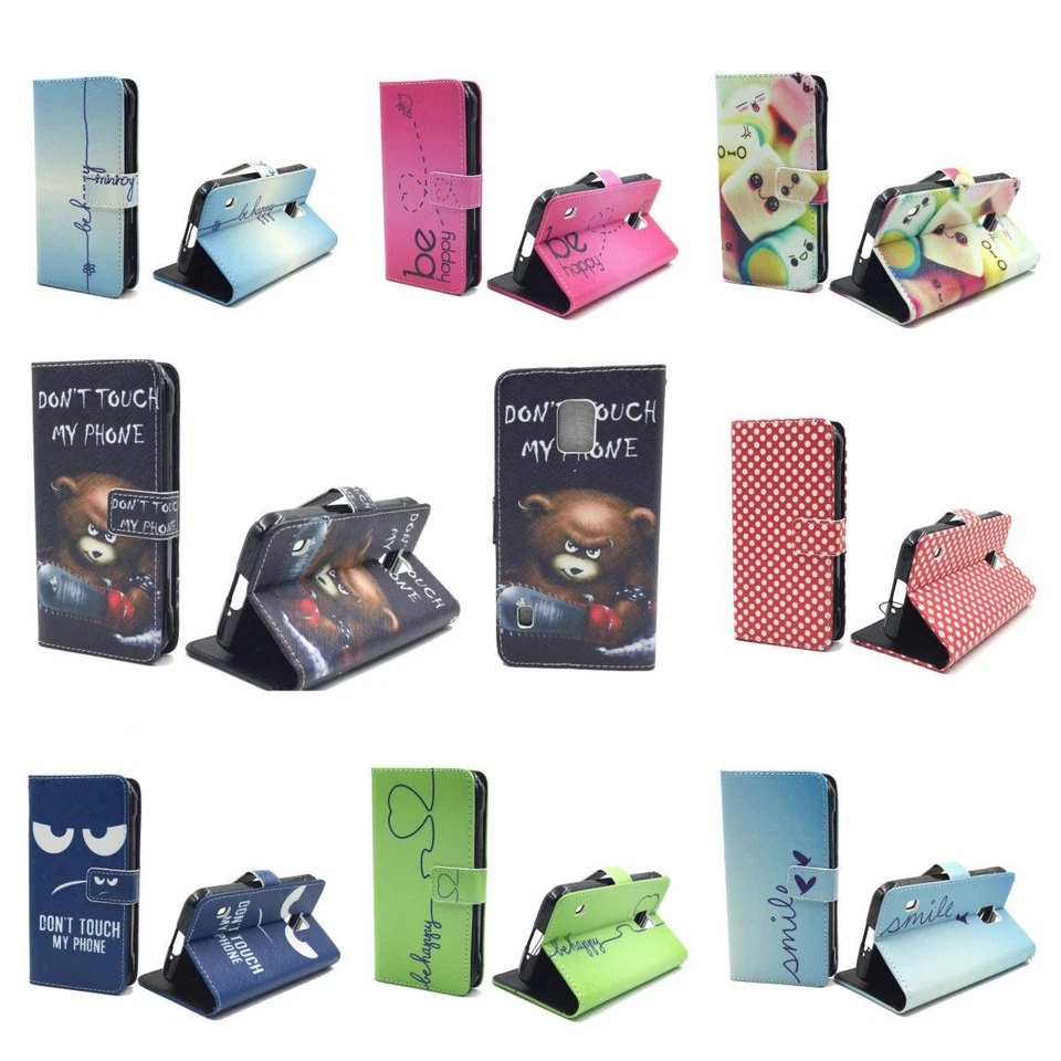 Schutz Hülle Wallet Rahmen Bumper Handy Tasche Case Cover Leder Imitat Bookstyle - Bild 1 von 1