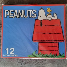 PEANUTS SNOOPY 12 Days of Socks MENS SIZE 10-13 NEW 4 Crew 8 Low Cut