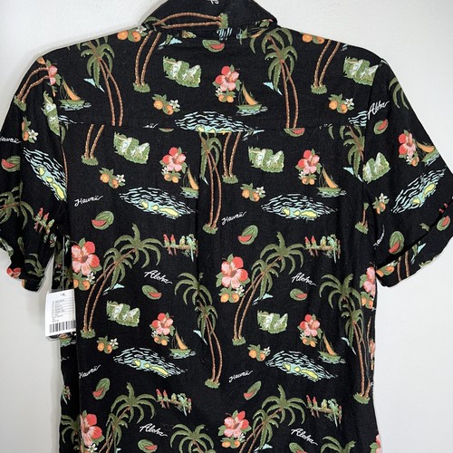 Urban Outfitters Women's Linen Blend Hawaiian Shirt-Short Sleeve-XS-NWT - Picture 7 of 10