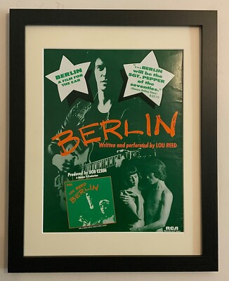LOU REED+BERLIN+1973+ORIGINAL USA FRAMED MUSIC MAGAZINE AD