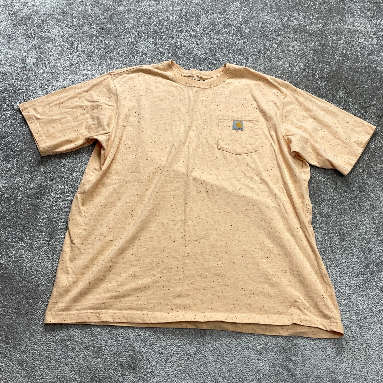 Carhartt K87 Loose Fit T-Shirt Men 2XL Orange Crew Neck Cotton Casual Pocket Tee