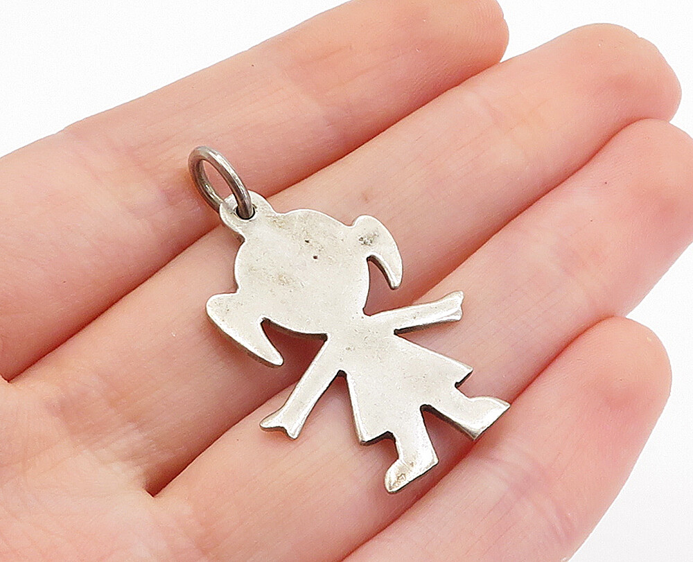 s*S様 希少 n.hollywood hand pendant MEXICO 925 Sterling Silver Vintage Little Girl Silhouette Pendant