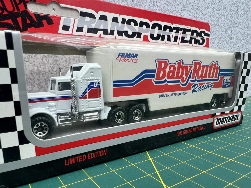 Baby Ruth Racing / Jeff Burton 1993 Matchbox Super Star Transporters NASCAR Foto 2 de 4