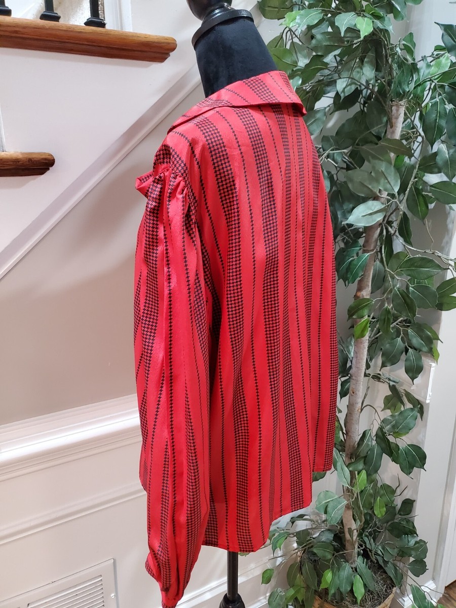 Vintage Lady Manhattan Red 100% Polyester Button Front Long