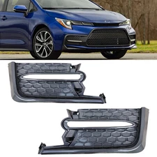 Front Fog Light Cover Set Bezels For 2020 2021 2022 Toyota Corolla SE XSE Pair