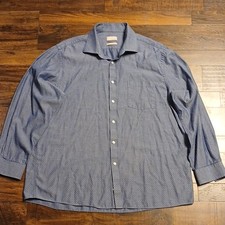 Michael Kors Regular Fit Blue Polka Dot Cotton Dress Shirt XL 17-17.5 34/35