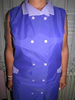 Nylon Kittel Schürze Kittelschürze Kleiderschürze Friseusenkittel Gr. XL Fabenyl
