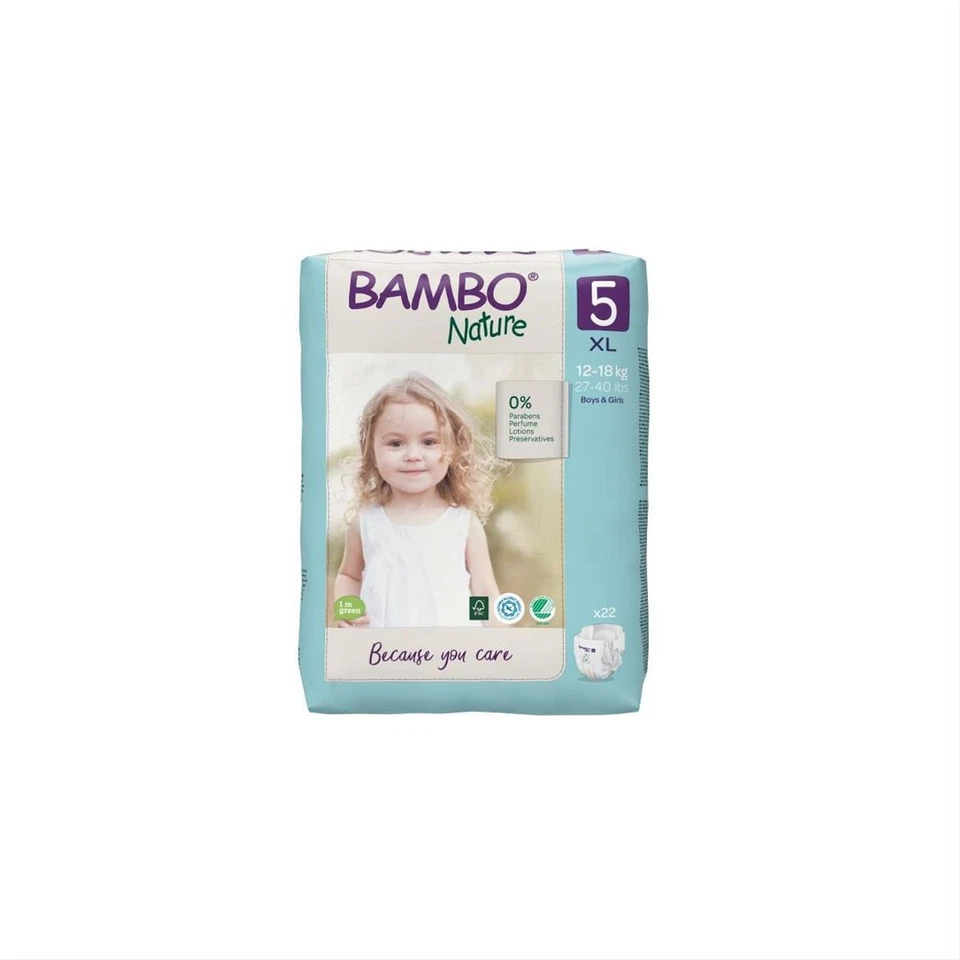 BAMBO Nature Öko Babywindeln Größe 5 12-18 kg 22er Pack Einwegwindeln - Bild 1 von 1