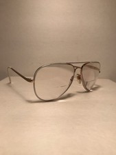 EUC VTG GIRARD 3361 Gold/White 54-18-140 Men's Aviator Eyeglasses Frame Only