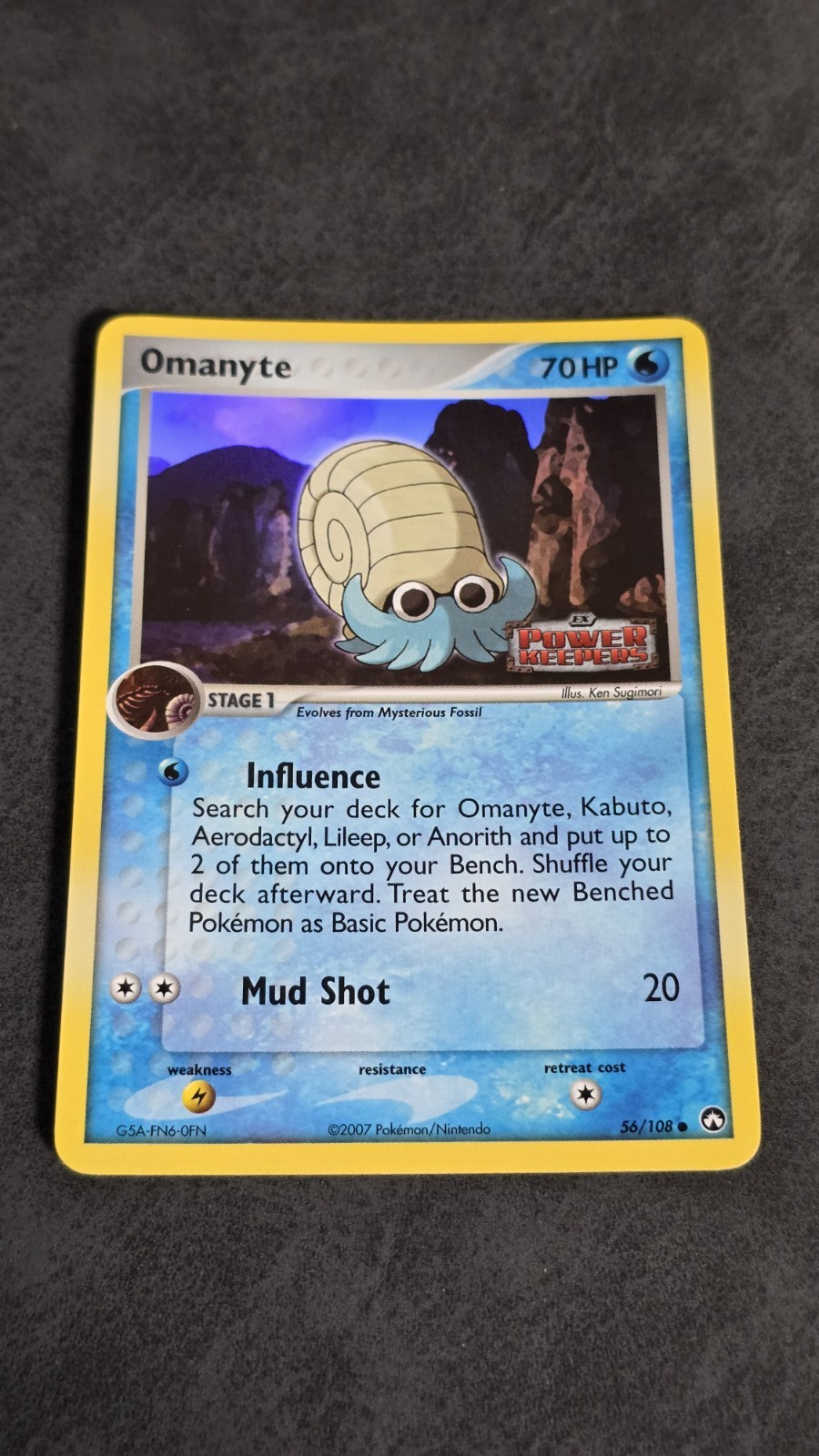 Omanyte 56/108 Reverse Holo Pokemon EX Power Keepers