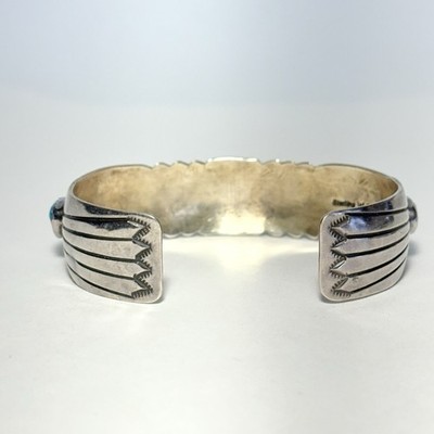 Wilbert Benally Navajo Sterling Silver Turquoise 17mm 6.75