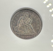 1838 Dalf Dime ANACS AU58 Old Soapbox Holder RAINBOW TONED SEE VIDEO! PL