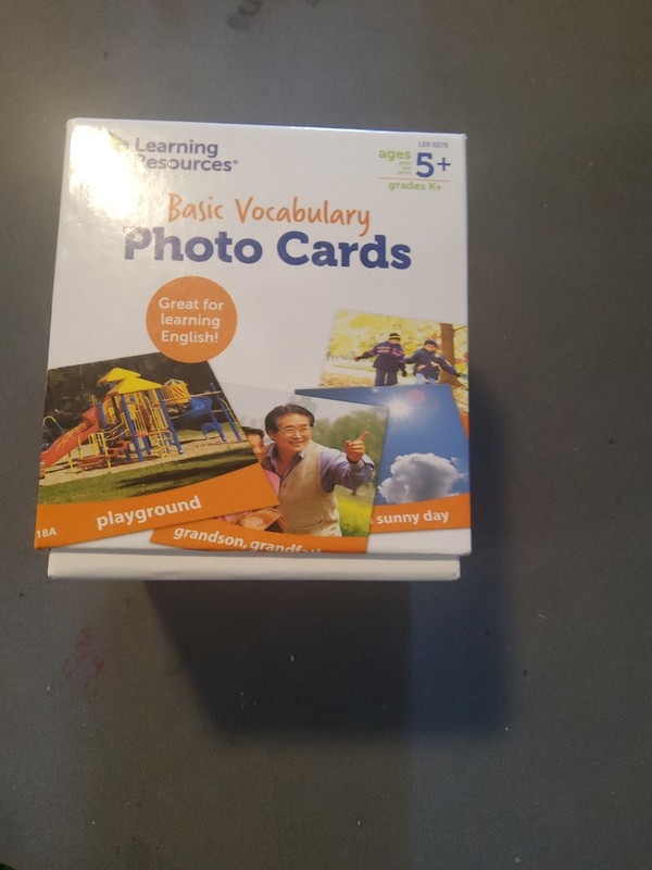 Learning Resources Basic Vocabulary Photo Cards, Open Box 