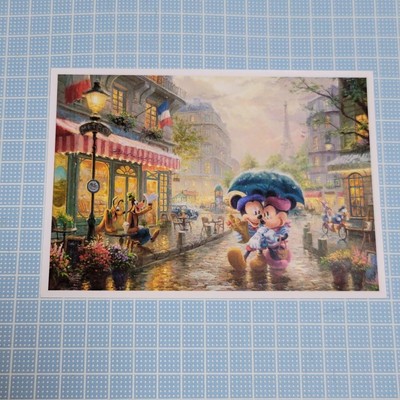 Disney Post card THOMAS KINKADE Mickey & Friends Paris Disney Post card THOMAS