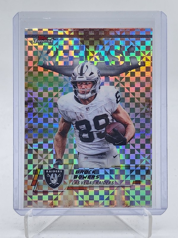 BROCK BOWERS 2025 TOPPS FINEST REFLASH X-FRACTOR #RF-18 RAIDERS Q5547