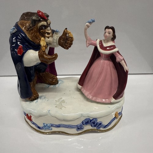 Vtg DISNEY BEAUTY AND THE BEAST MOVING MUSIC BOX SCHMID RARE FIND
