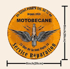 Plaque Murale Métal Ronde "MOTOBECANE Service Réparation" Art Déco Vintage